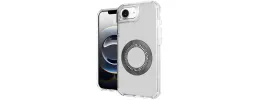 For iPhone 16E (E edition) / SE4 (2025) Robotic Hybrid with  Magnetic Ring Stand Case Cover - Grey
