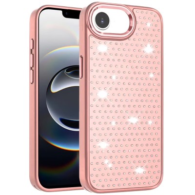 For iPhone 16E (E edition) / SE4 (2025) Splendid Floral Designs with
 Metal Camera and Buttons with Butterfly Ring Stand Hybrid Case 
Hot Pink QBSPLNDXFLR-iP16E-HPnk