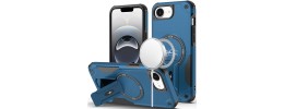 For iPhone 16E (E edition) / SE4 (2025) Sturdy Bracket Kickstand Magnetic Hybrid - Blue