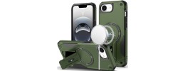 For iPhone 16E (E edition) / SE4 (2025) Sturdy Bracket Kickstand Magnetic Hybrid - Midnight Green