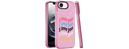 For iPhone 16E (E edition) / SE4 (2025) Double Layer Design IMD TPU Case - Love