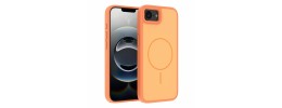 For iPhone 16E / SE4 Floral Joy Glitter Shimmer Leather Feel Thick TPU Case - Orange/Pink