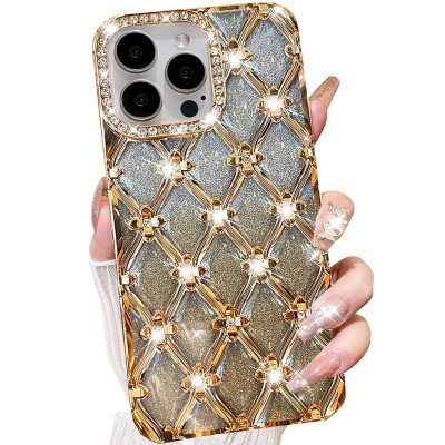 For iPhone 16E / SE4 Full Diamond with Ornaments Case Cover - Crystal Exquisite Garden