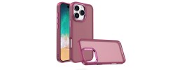 For iPhone 16E / SE4 Greatest Clear Acrylic Thick Metal Button Hybrid - Light Purple