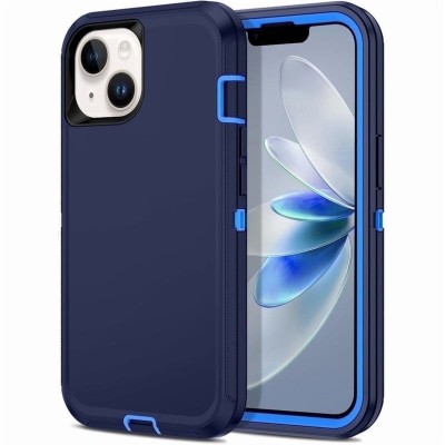 For iPhone 16E / SE4 Ring Magnetic Kickstand Hybrid Case Cover - Blue