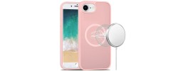 For iPhone 16E / SE4 Sturdy Ultra [Magnetic Circle] Thick 3mm Transparent Hybrid - Pink
