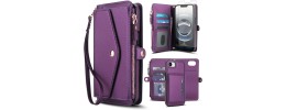 For iPhone 16E / SE4 Wallet ID Card Holder - Dark Purple