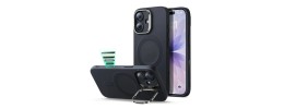 For iPhone 17 Acrylic [Magnetic Circle] Tough 2.5mm Transparent  ShockProof Hybrid - Black