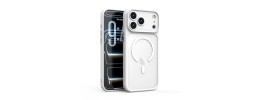 For iPhone 17 Acrylic [Magnetic Circle] Tough 2.5mm Transparent  ShockProof Hybrid - White