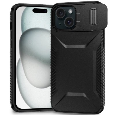 For iPhone 17 Acrylic Tough 2.5mm Transparent ShockProof Hybrid  Case Cover - Black