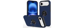 For iPhone 17 Air CHIEF Oil Painted Magnetic Ring Stand Hybrid  Case Cover - Dark Blue