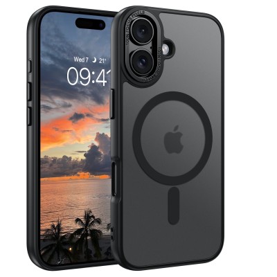 For iPhone 17 Air Classy Slick Chromed Around Hybrid Case Cover  Black