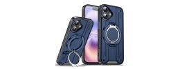 For iPhone 17 Air Complete Magnetic Metal Ring Stand Camera  Protection Hybrid - Blue