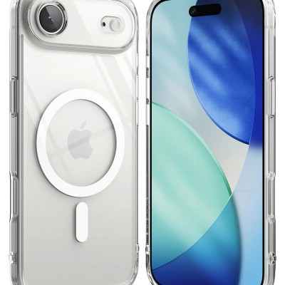 For iPhone 17 Air Diamond [Magnetic Circle] with CD Pattern Hybrid - White