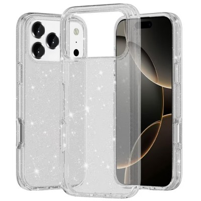 For iPhone 17 Air Glitter Ultra [Magnetic Circle] Thick 3mm  Transparent Hybrid - Clear