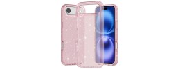 For iPhone 17 Air Glitter Ultra Thick 3mm Transparent Hybrid Case  Cover - Pink
