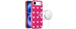 For iPhone 17 Air [Magnetic] Double Layer Design IMD Case  Hearts on Pink