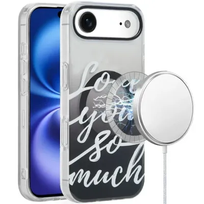 For iPhone 17 Air [Magnetic] Double Layer Design IMD Case - Love  You So Much