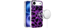 For iPhone 17 Air [Magnetic] Double Layer Design IMD Case  Purple Leopard