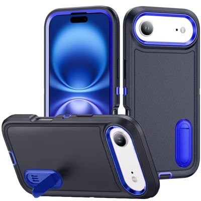 For iPhone 17 Air PEAK 3in1 Toughest Hybrid with Stand Cover  Case - Black/Blue