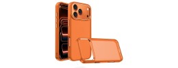 For iPhone 17 Air Polished Oil Thick Acrylic Metal Button Hybrid  Case Cover - Beige