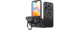 For iPhone 17 Air Sturdy Bracket Kickstand Magnetic Hybrid - Black