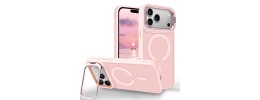For iPhone 17 Air Sturdy Bracket Kickstand Magnetic Hybrid - Pink