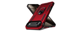 For iPhone 17 Air Ultimate CaseX Transparent Hybrid Case with  Metal Buttons And Camera Edges - Red