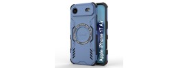 For iPhone 17 Air Utter Tough Metal Ring Movable Camera Window  Hybrid Case Cover - Navy blue