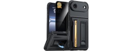 For iPhone 17 Air Wallet ID Card Holder Case Cover - Black