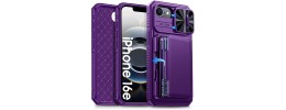 For iPhone 17 Air Wallet ID Card Holder Case Cover - Dark Purple