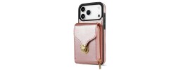 For iPhone 17 Air Wallet ID Card Holder Case Cover - Rose Gold