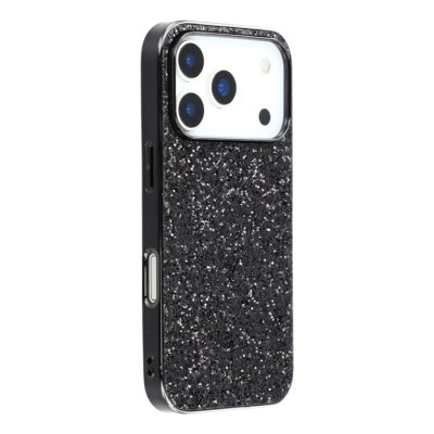 For iPhone 17 Butterfly Ornaments Diamond Bling Glitter Hybrid  Case - Black