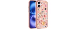 For iPhone 17 Butterfly Ornaments Diamond Bling Glitter Hybrid  Case - Light Pink