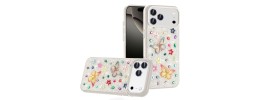 For iPhone 17 Butterfly Ornaments Diamond Bling Glitter Hybrid  Case - White