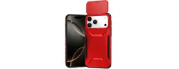 For iPhone 17 Pro Max Ultimate U Design Hybrid with Camera  Window Covering - Red