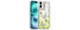 For iPhone 17 Pearls Epoxy Glitter Ornaments Design Chrome  Edged Case - 4