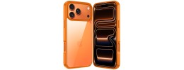 For iPhone 17 Colored Shockproof Transparent Hard PC TPU Hybrid Case Cover - Cosmic Orange