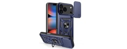 For iPhone 17 Complete Magnetic Metal Ring Stand Camera  Protection Hybrid - Blue