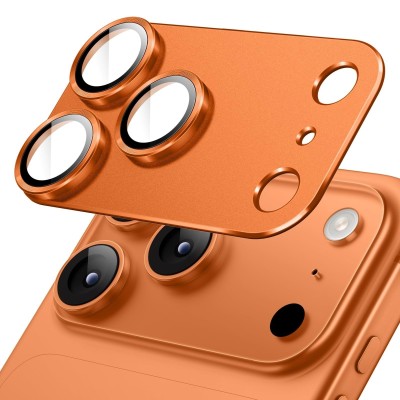 For iPhone 17 Complete Protection HQ Hybrid with Metal Tempered Camera Glass - Cosmic Orange