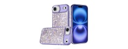 For iPhone 17 Cute Butterfly Ornaments Diamonds Shimmer  Matching Metallic HQ Hybrid - Dark Purple