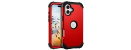 For iPhone 17 Exquisite Tough Shockproof Hybrid Case Cover - Red