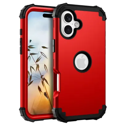 For iPhone 17 Exquisite Tough Shockproof Hybrid Case Cover - Red