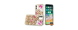 For iPhone 17 Full Diamond with Ornaments Case Cover - Gold  Panda Floral