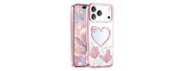 For iPhone 17 Full Diamond with Ornaments Case Cover - Pink  Exquisite Garden