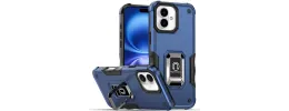 For iPhone 17 OPTIMUM Magnetic Ring Stand Hybrid Case Cover  Blue