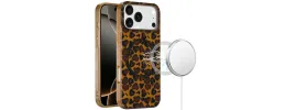 For iPhone 17 [Magnetic] Double Layer Design IMD Case - Brown  Leopard