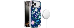 For iPhone 17 Pro [Magnetic] Double Layer Design IMD Case  Galaxy Floral
