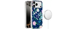 For iPhone 17 Pro Max [Magnetic] Double Layer Design IMD Case  Galaxy Floral