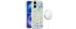 For iPhone 17 [Magnetic] Double Layer Design IMD Case - Mulitcolor  Floral